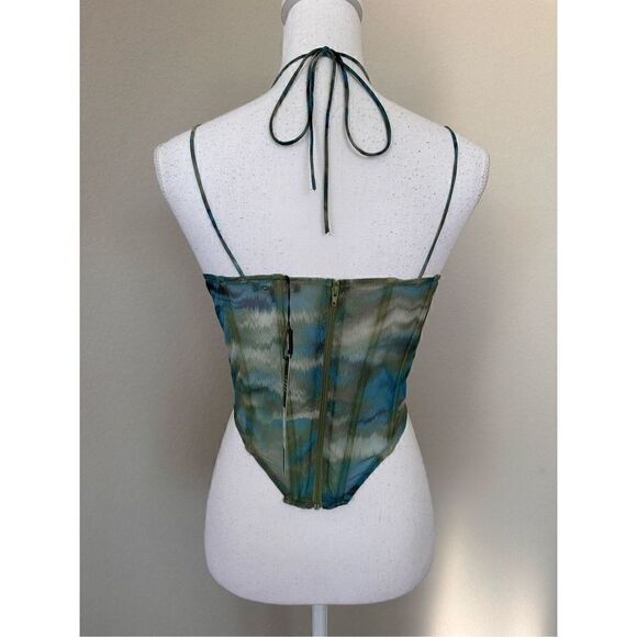 Fashion Nova High Love Green Mesh Corset - Picture 6 of 8